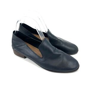 LUCKY BRAND Cahill Flats Shoes Soft Black Leather Slip On Loafers